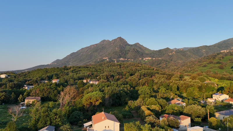 Les collines de la Castagniccia dans la lumière dorée